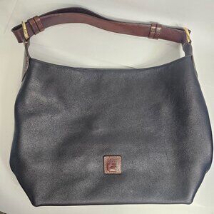 Dooney & Bourke Florentine Hobo Bag Purse Shoulder black with brown large